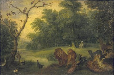 Das Paradies mit dem Sündenfall von Adam und Eva von Jan the Elder Brueghel